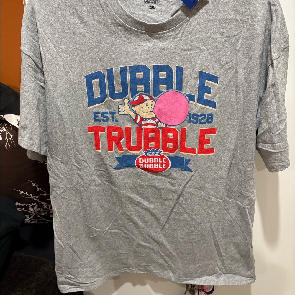 Dubble Bubble  Dubble Trubble shirt nwt Gray Graphic T-Shirt. 2xl